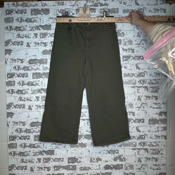 Loft | women wide leg green denim jeans - Picture 7 of 9